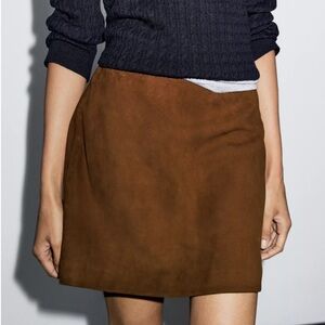 Massimo Dutti Suede Skirt L Brand New